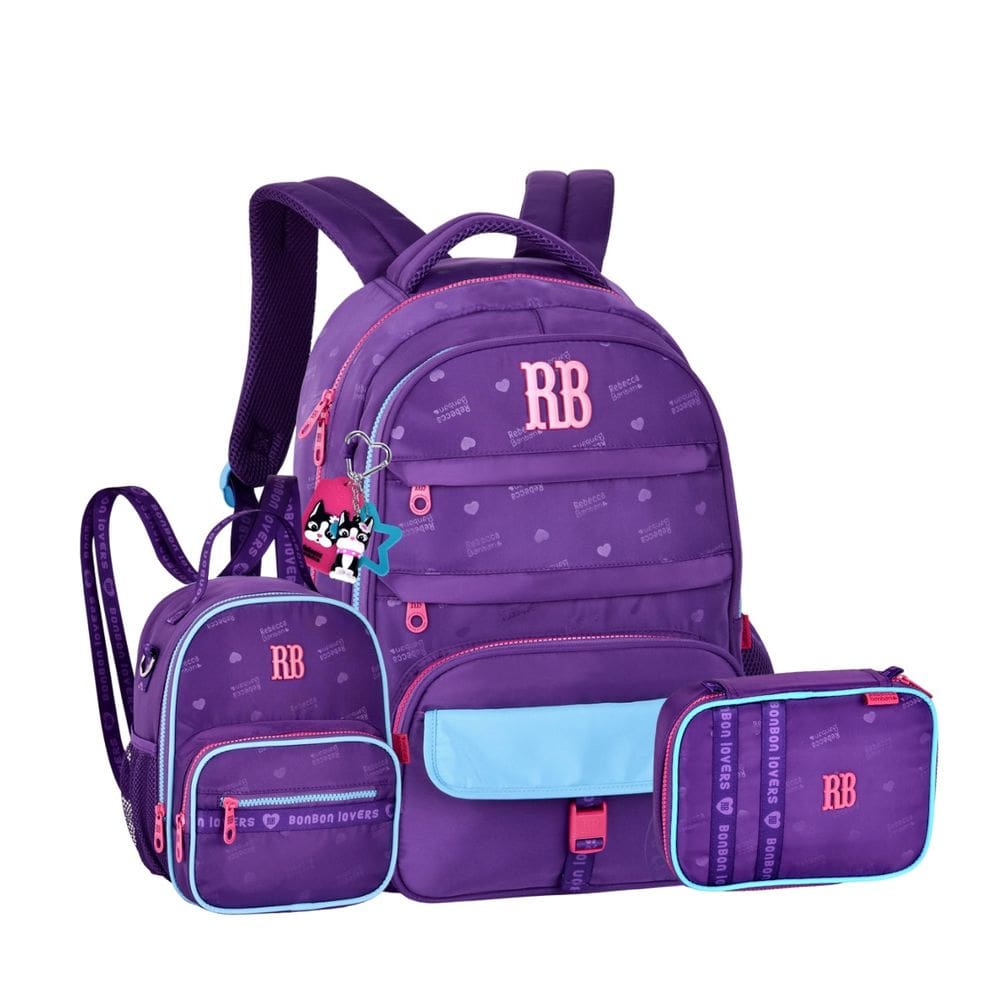 Mochila De Costas Lancheira Térmica Estojo Rebecca Bonbon