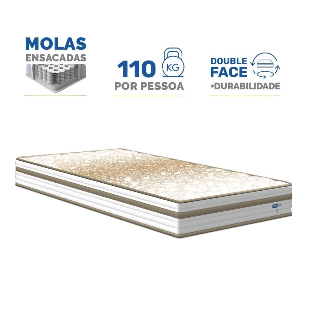 Colchão de Molas Ensacadas Double Face Pillow Euro Alfa Probel Solteiro 88cm