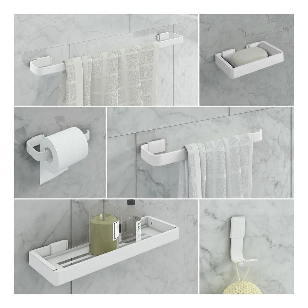 Kit De Acessórios Para Banheiro 6 Peças Branco - Rede Móveis