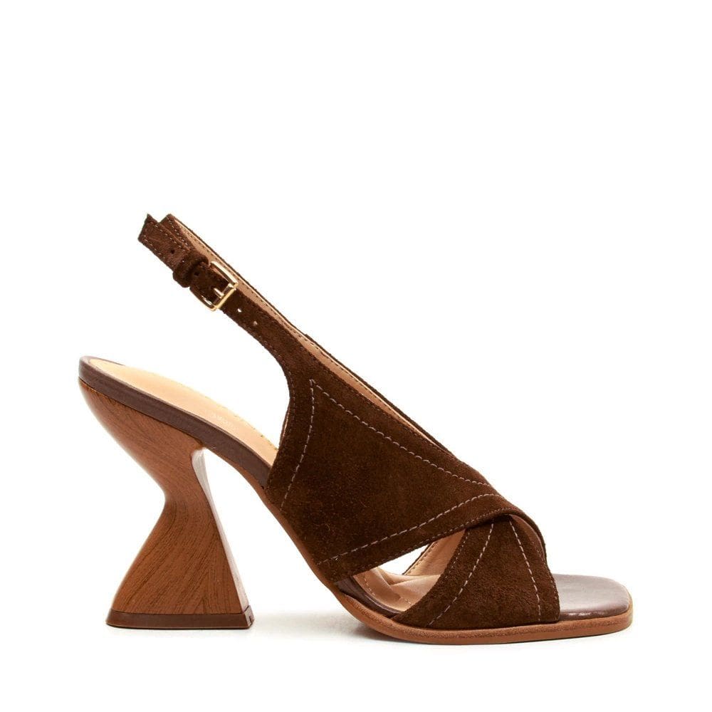 Sandalia Cecconello Camurça Marrom