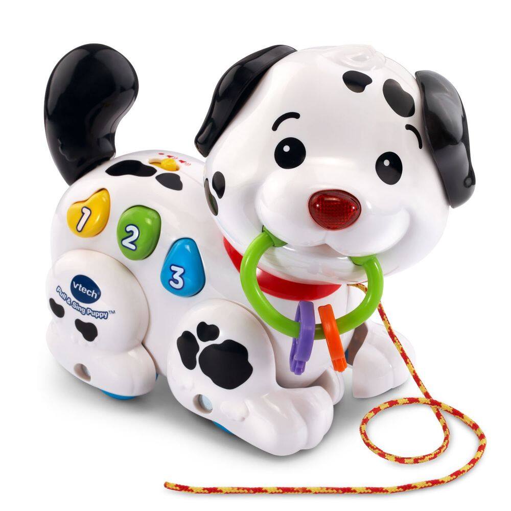 Toy VTech Pull and Sing Puppy com luzes, sons e música