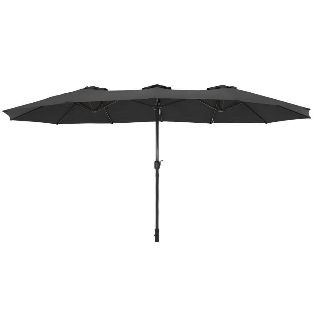 Ombrellone Retangular Oversize 4,50m X 2,65m Preto Bel Alumínio Central Manivela Fps 60 Quiosque