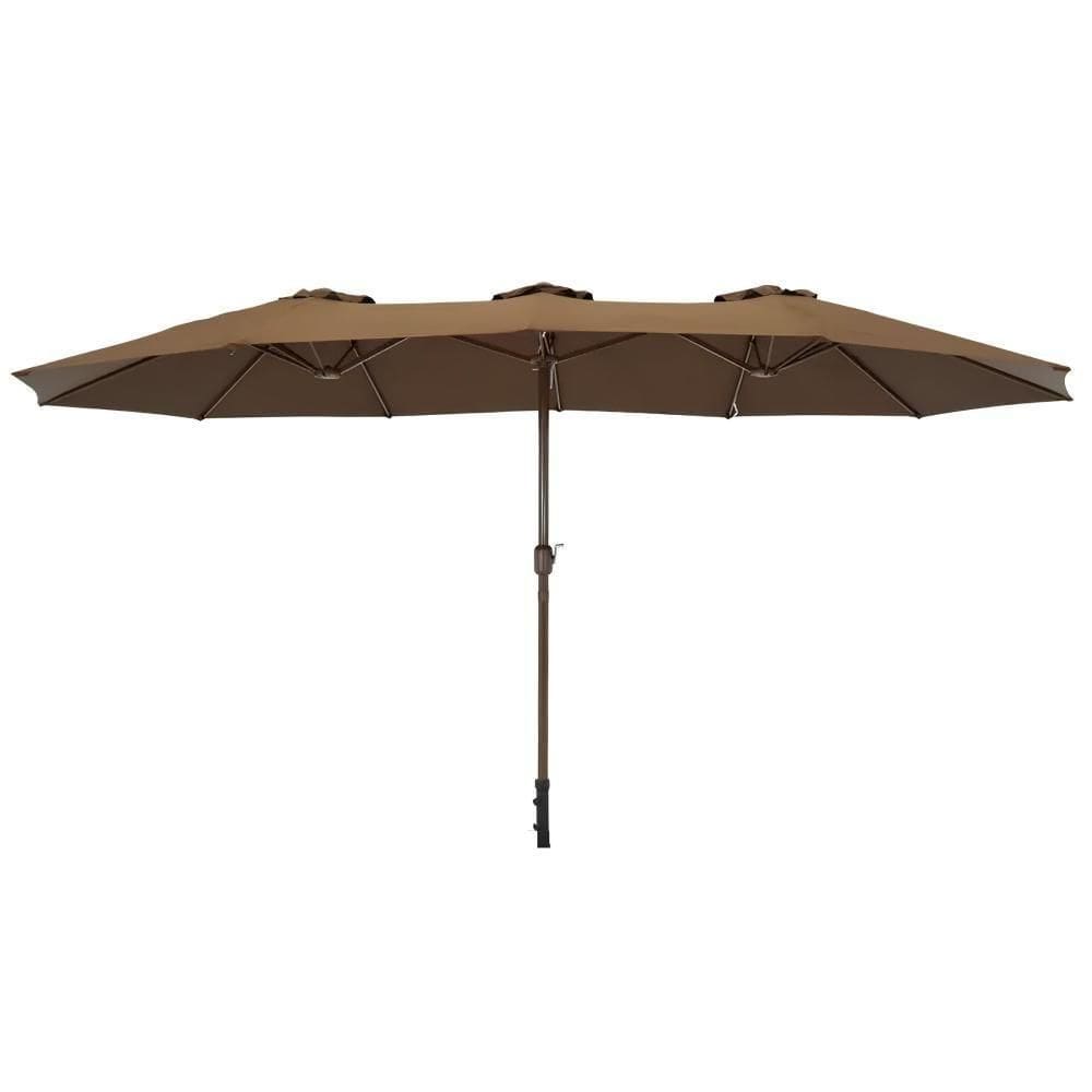 Ombrellone Retangular Oversize 4,50m X 2,65m Marrom Bel Alumínio Central Manivela Fps 60 Quiosque