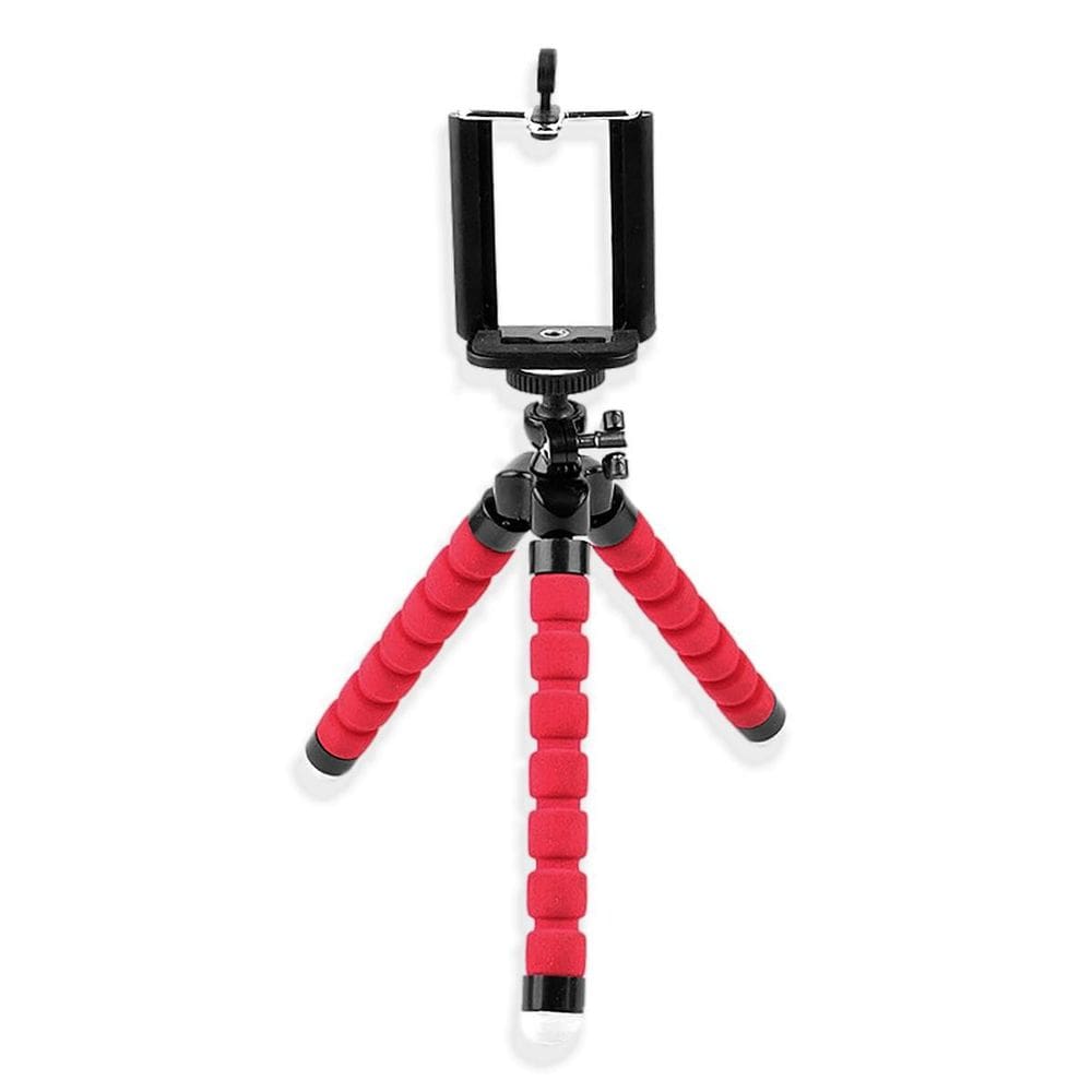 Polvo Flexível Suporte Tripe Celular - Vermelho