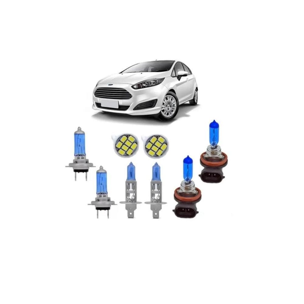 Farol Baixo Milha Alto New Fiesta14/16 Lâmpada Super Branca