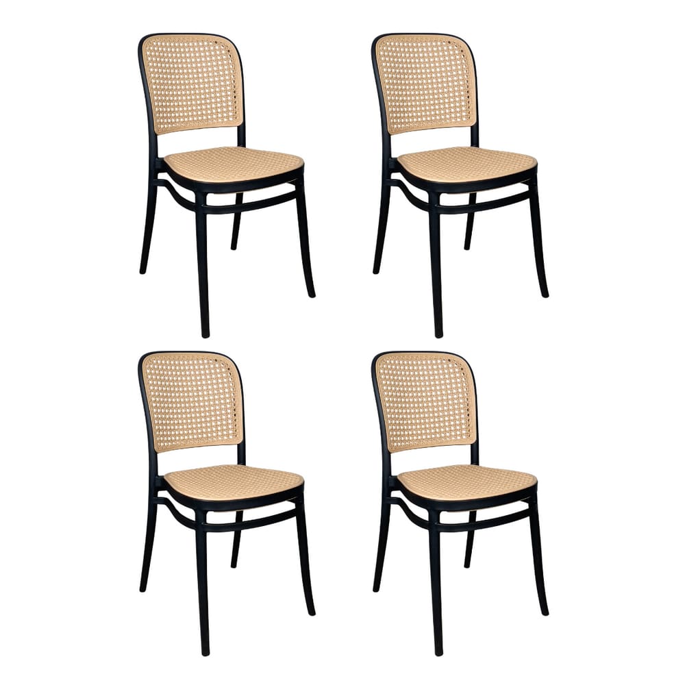 Kit 4 Cadeiras de Jantar Roma para Sala e Cozinha Preto