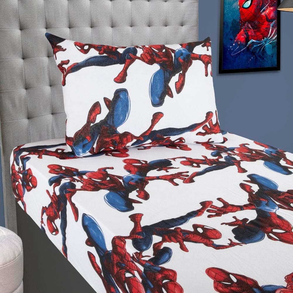 Jogo Lençol Spider Homem Aranha 2 Peças Menino Com Elástico