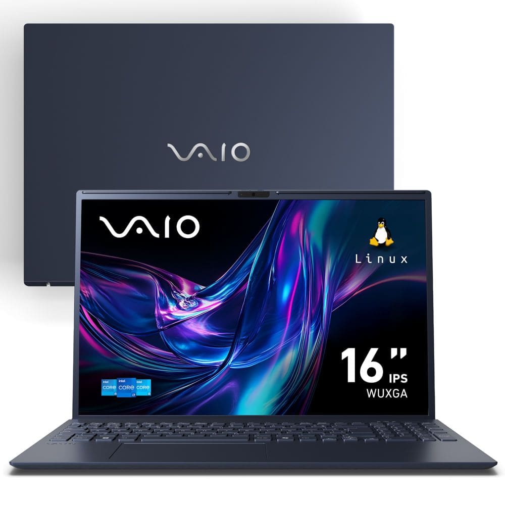 Notebook VAIO FE16 Intel® Core™ i3-1315U Linux 8GB RAM 512GB SSD 16” IPS WUXGA Antirreflexo - Cinza Grafite