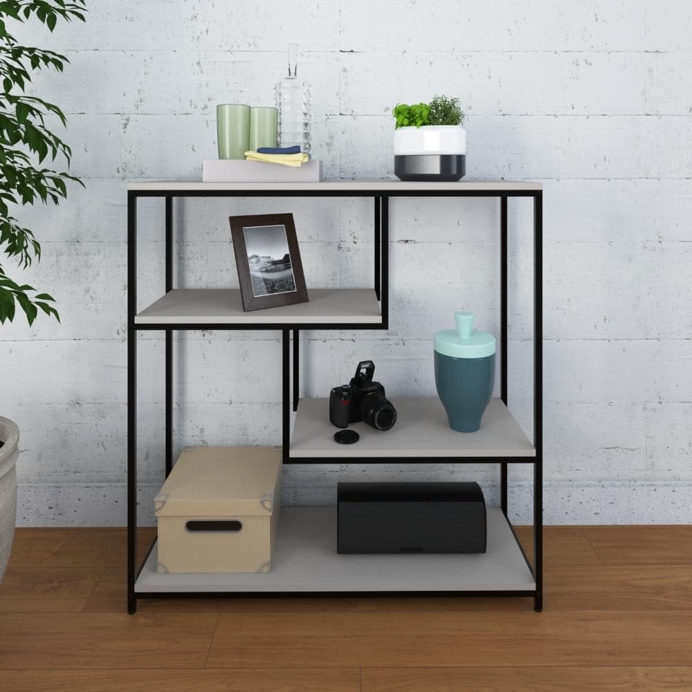 Estante Baixa C/04 Prateleiras Brooklyn 90cm BPD Est.Preta