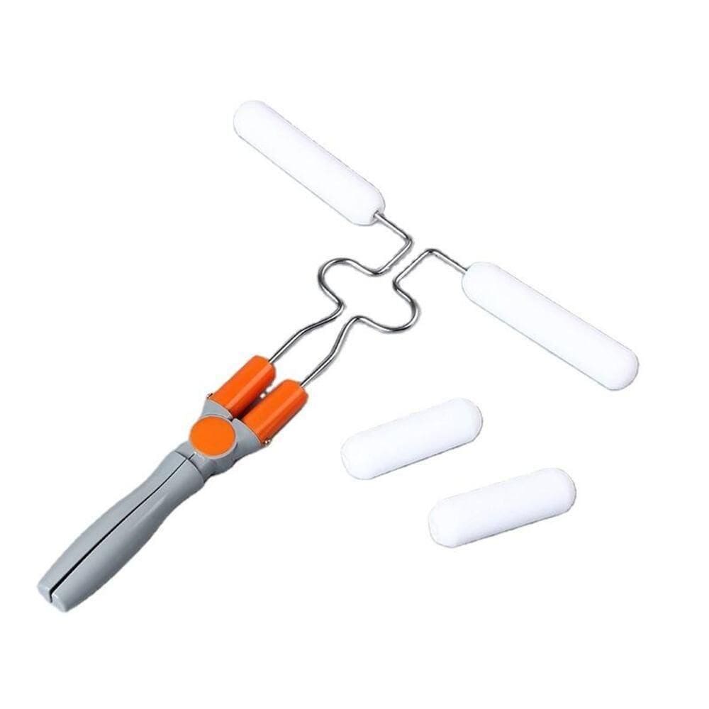 Rolo Magico Duplo De Pintura Articulavel 2 Em 1 Dobravel Pincel Com 4 Espumas Canto Moveis Portao Parede