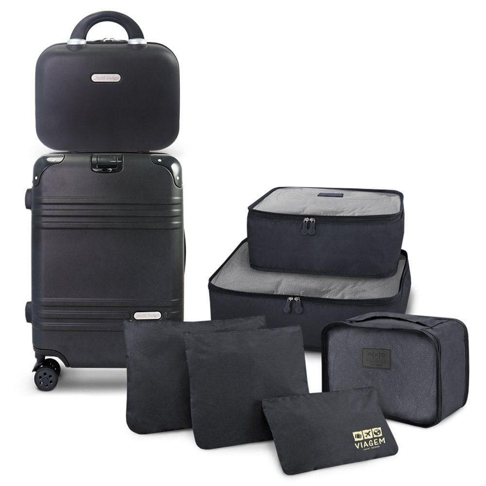 Kit Mala De Bordo, Frasqueira E Organizadores De Mala Elite Preta