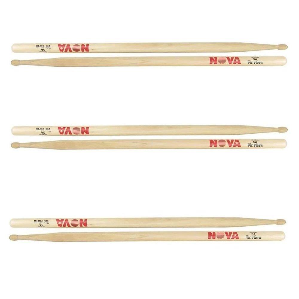 Kit 3 Pares Baquetas Nova 5A Mad Vic Firth Cod6092