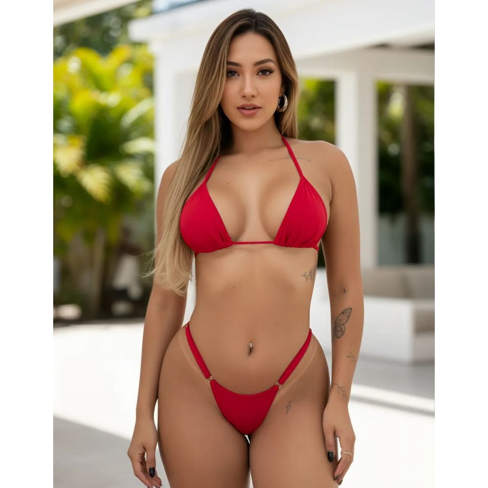 Biquíni Cortininha Marquinha Regulagem Calcinha Fio Dental