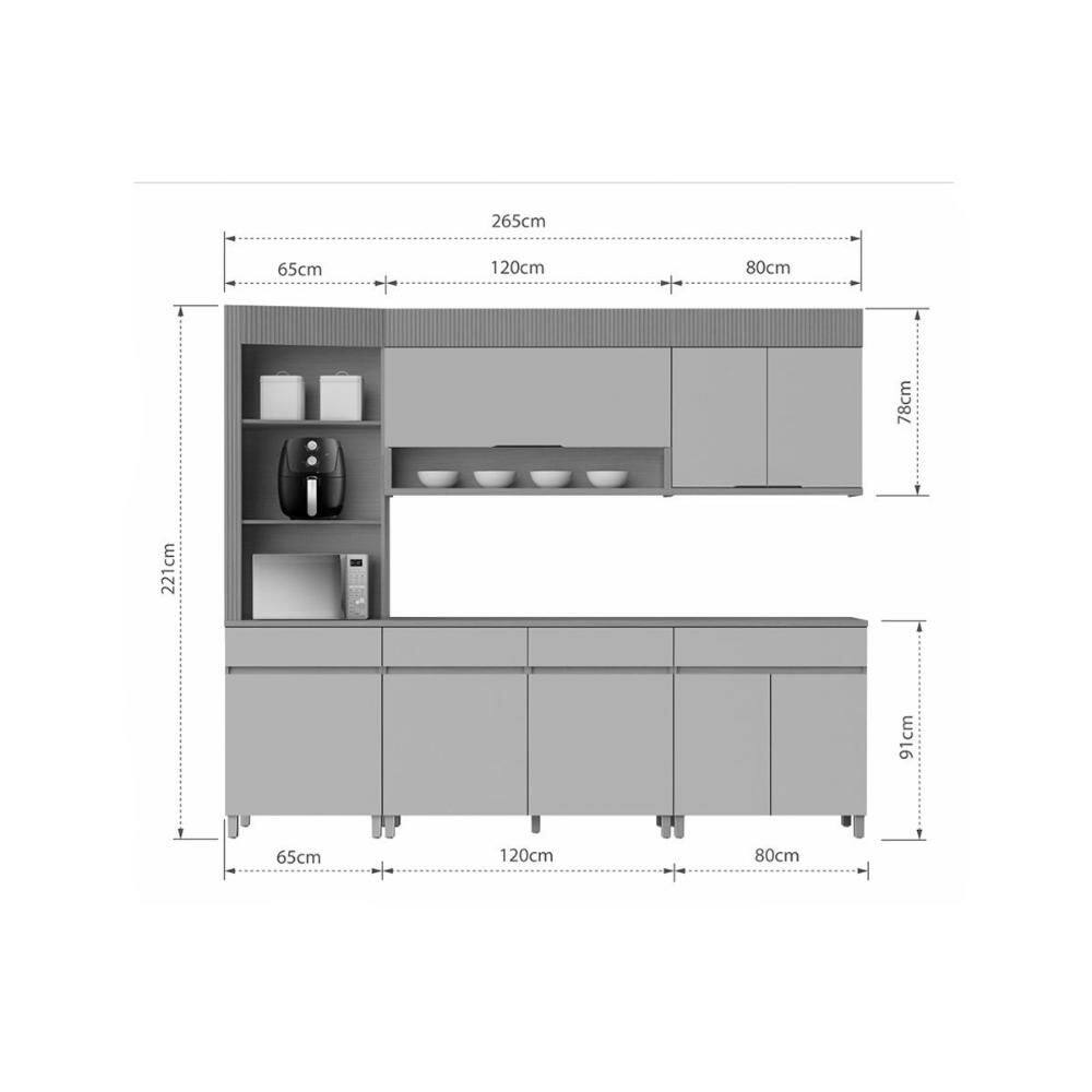 Cozinha Modulada Nesher Realeza 5 Peças CZ101 | Extra