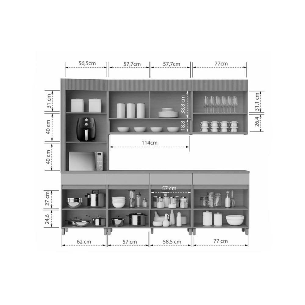 Cozinha Modulada Nesher Realeza 5 Peças CZ101 | Extra