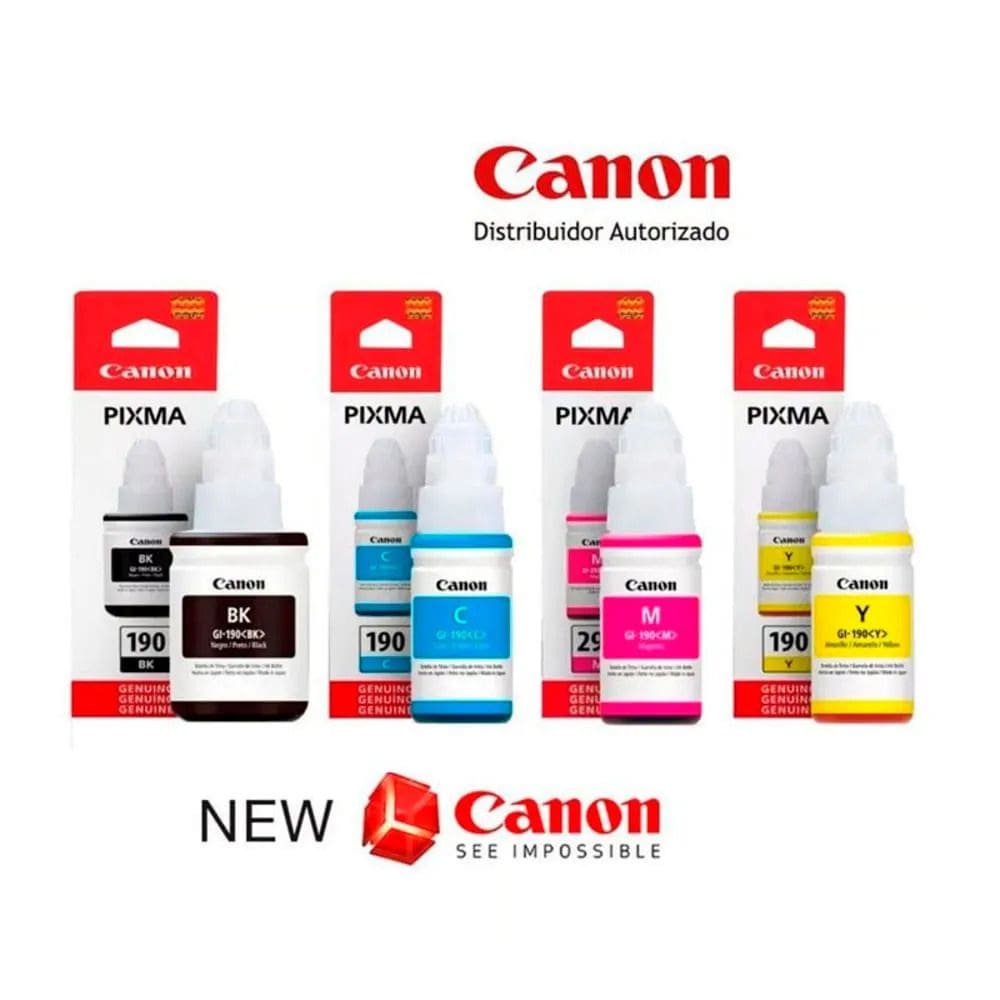 Kit 4 Tintas Genuíno Canon Gl-190 Impressora G2100, G1100, G3100, G3102, G4100,G3110,G3111,G4110,G4111