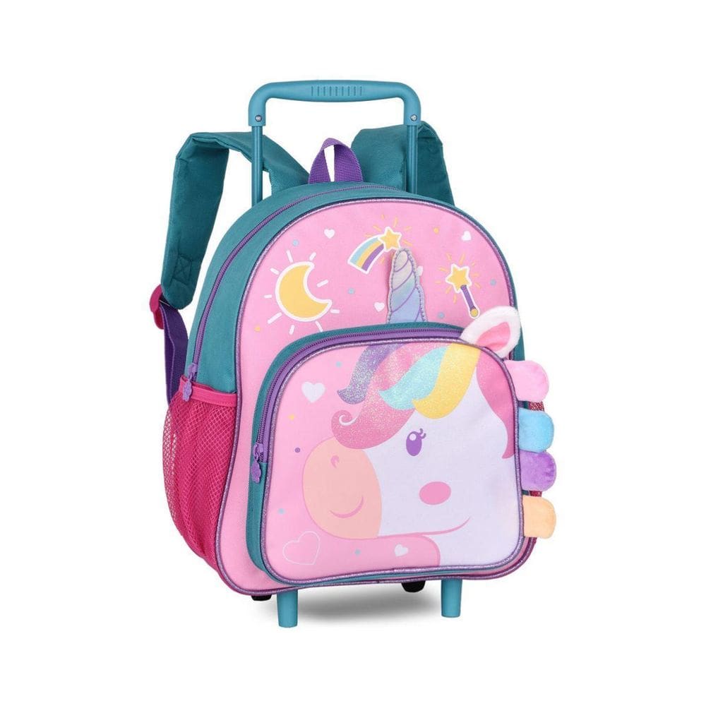 Mochila Carrinho Escolar Unicórnios Bolsa Infantil Meninas