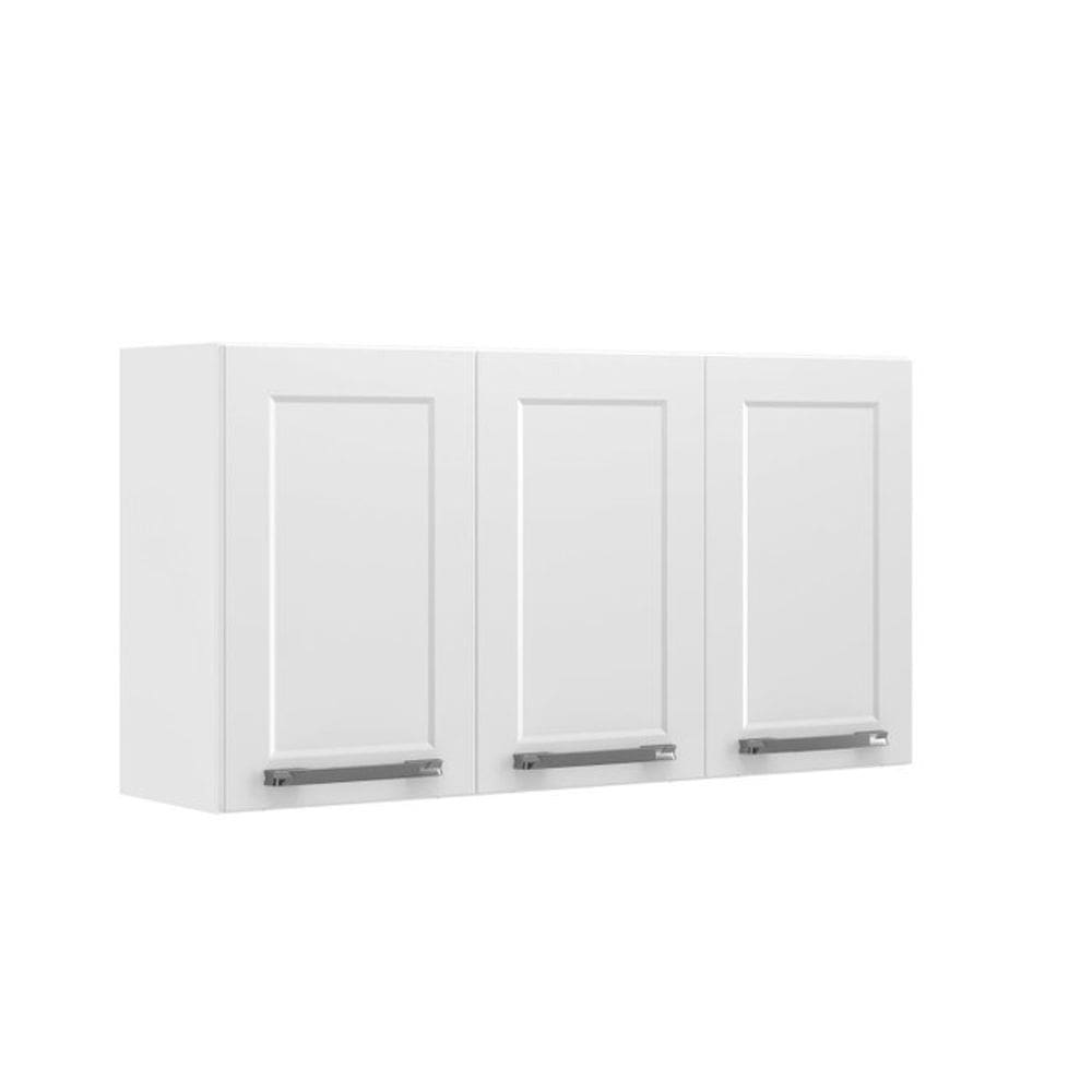 Armário de Cozinha em Aço 3 Portas 105cm Florença Branco