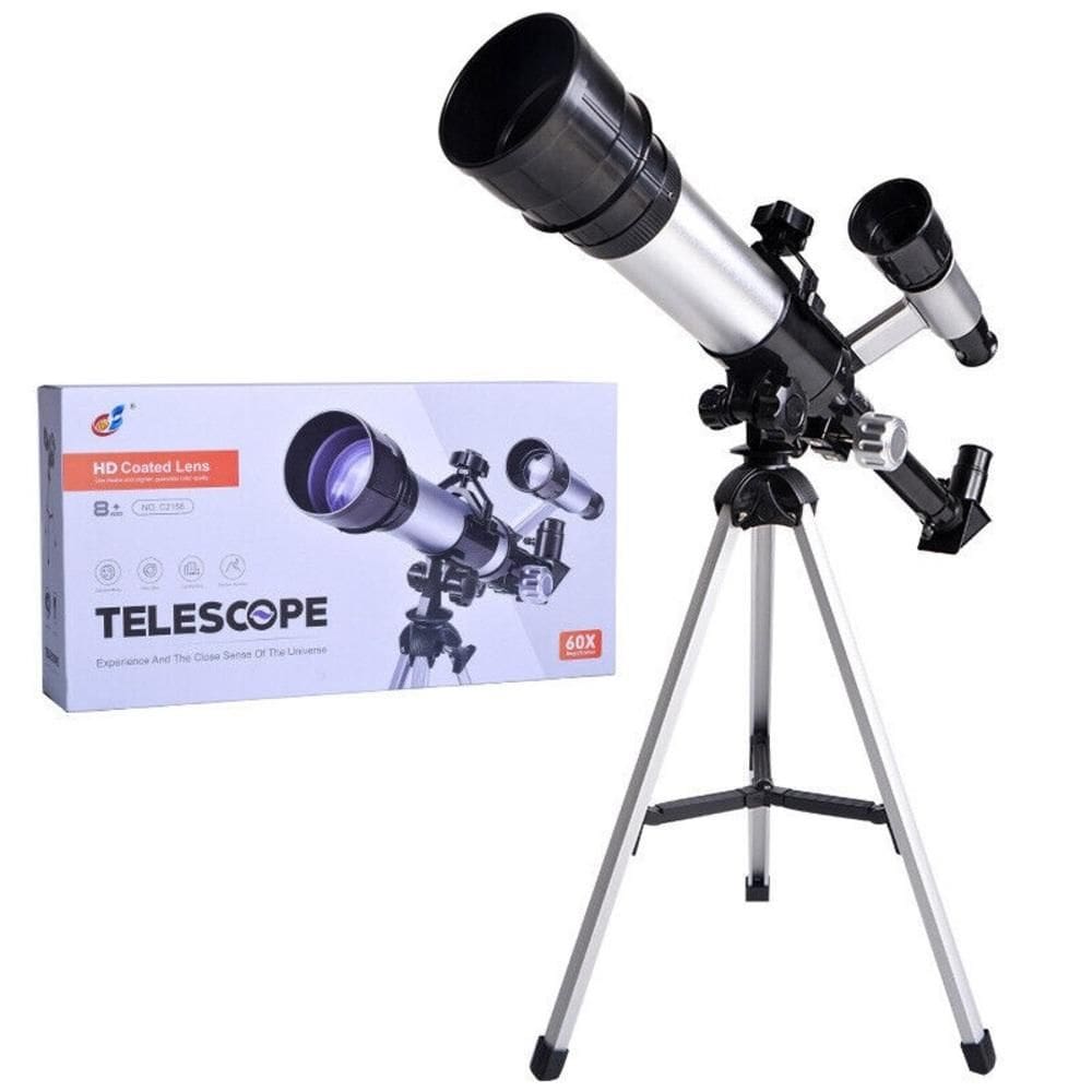 Telescopio Astronomico 60X Completo Refrator Terrestre Luneta Microscopio Constelacao Estrelas Com Tripe Ajustavel
