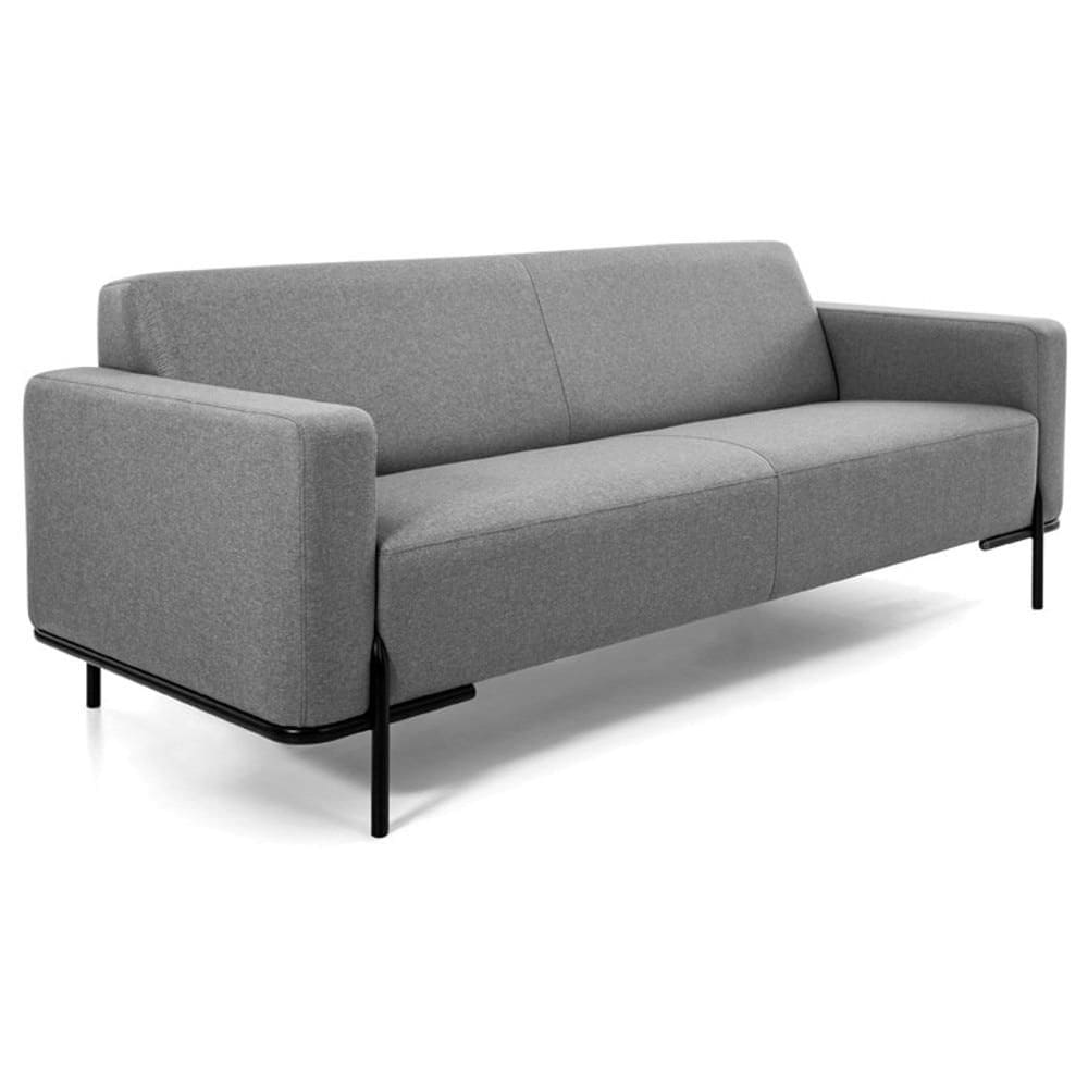 Sofá 3 Lugares Herval Line Linho Chumbo, 208 cm