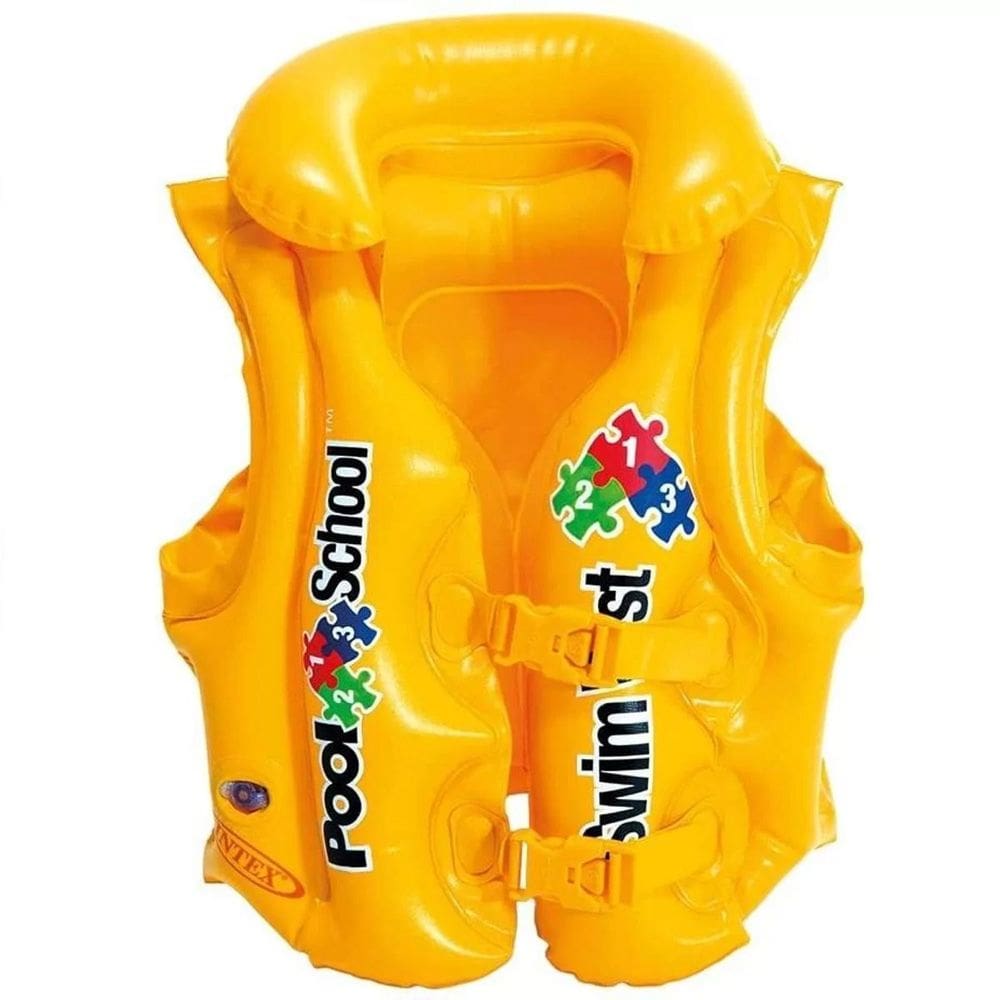 Boia Colete Inflável de criança para piscina Intex 3 a 6 anos até 30kg - Colete de piscina para crianças