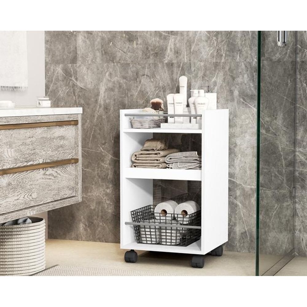 Prateleira Armário Banheiro Multiuso Organizador Rodizio