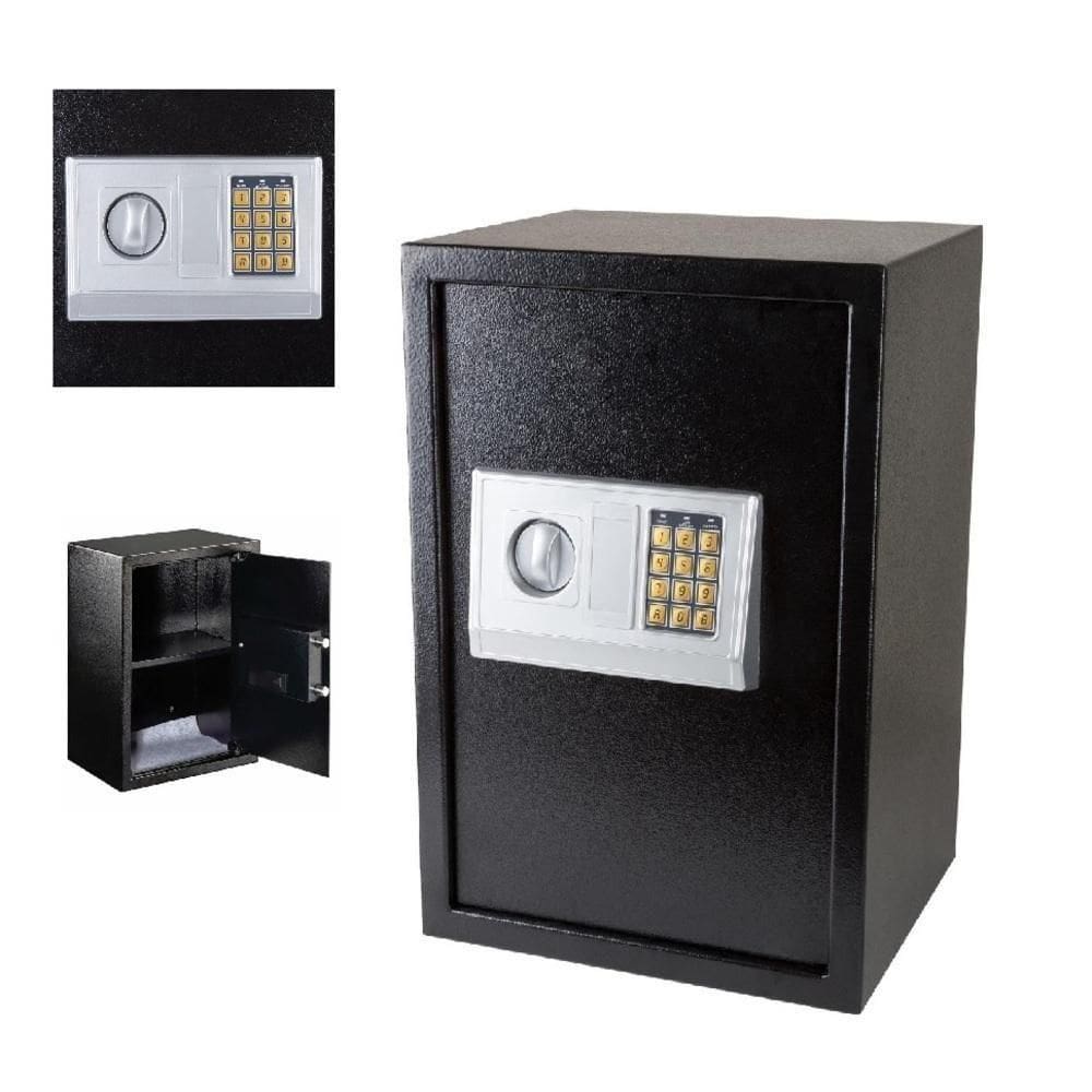 Cofre Senha Eletronico Grande 50cm 2 Bandejas Fechadura Eletronica Porta Documentos Joias