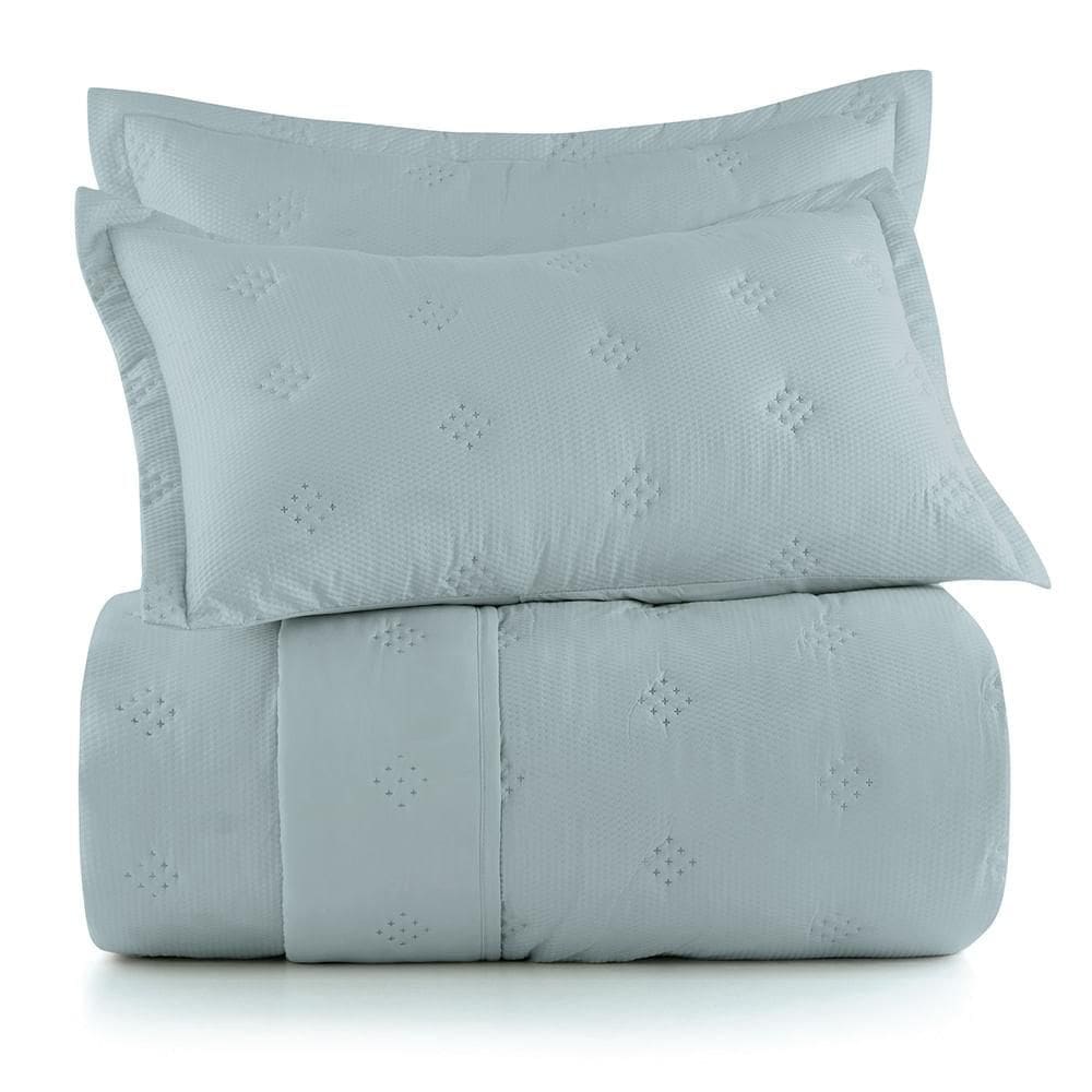 Jogo de Colcha Super King 3 Peças Altenburg Ultrawave Anarruga Azul Etienne