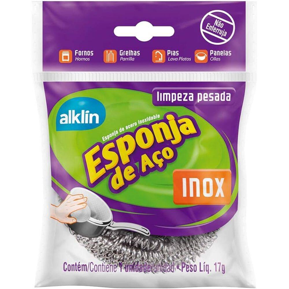 Esponja de Aço Inox (Palha), Alklin