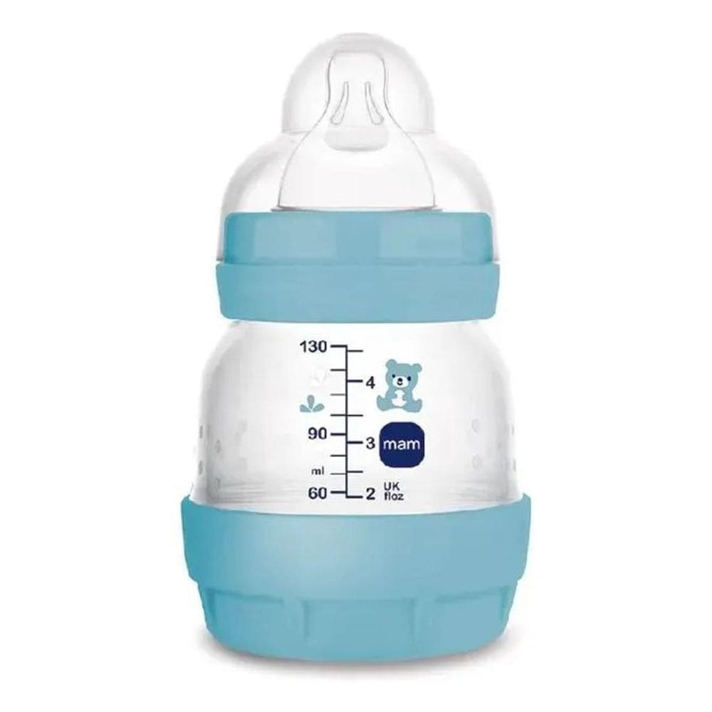 2X Mamadeira 130Ml Easy Start Bico 0M+ Azul Mam