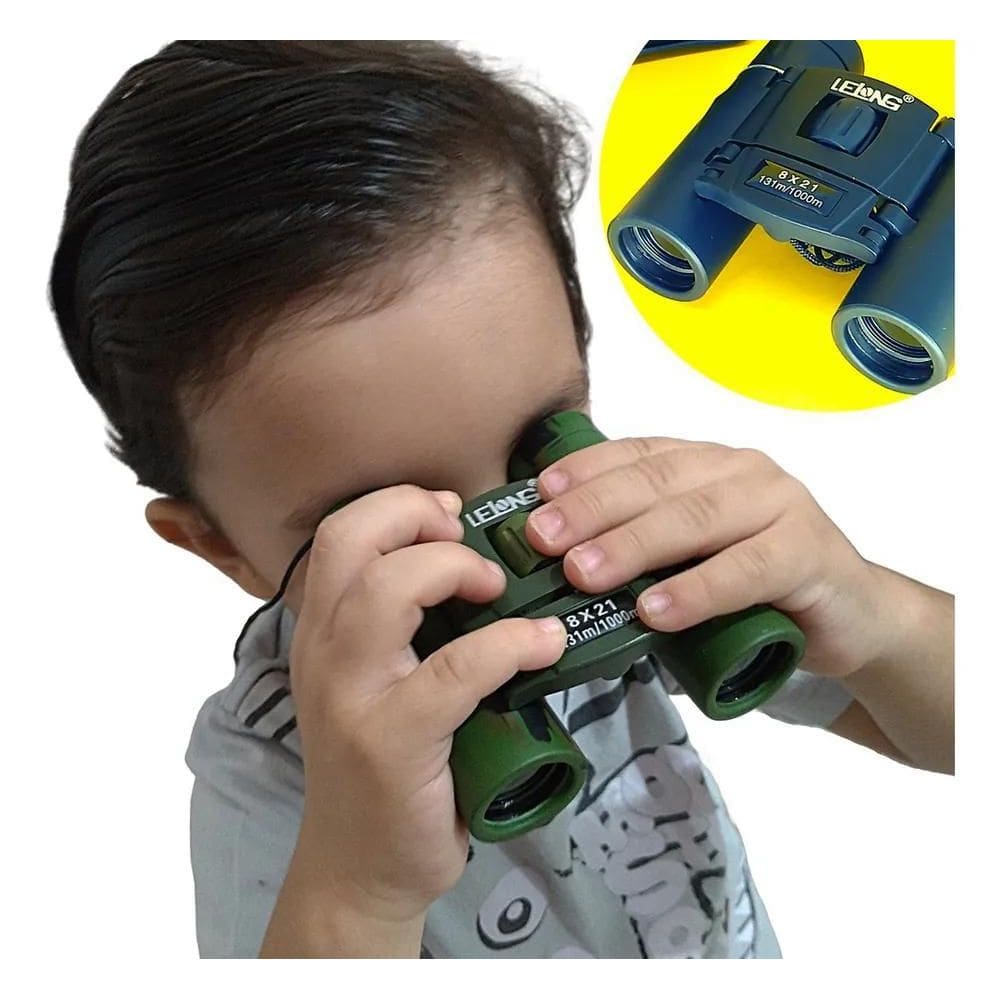 2X Binóculo Infantil Pequeno Longo Alcance 8X21