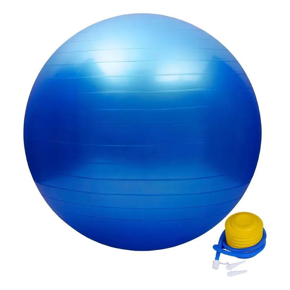 2X Bola Suiça 65Cm Fitness Yoga Pilates Funcional Com Infl