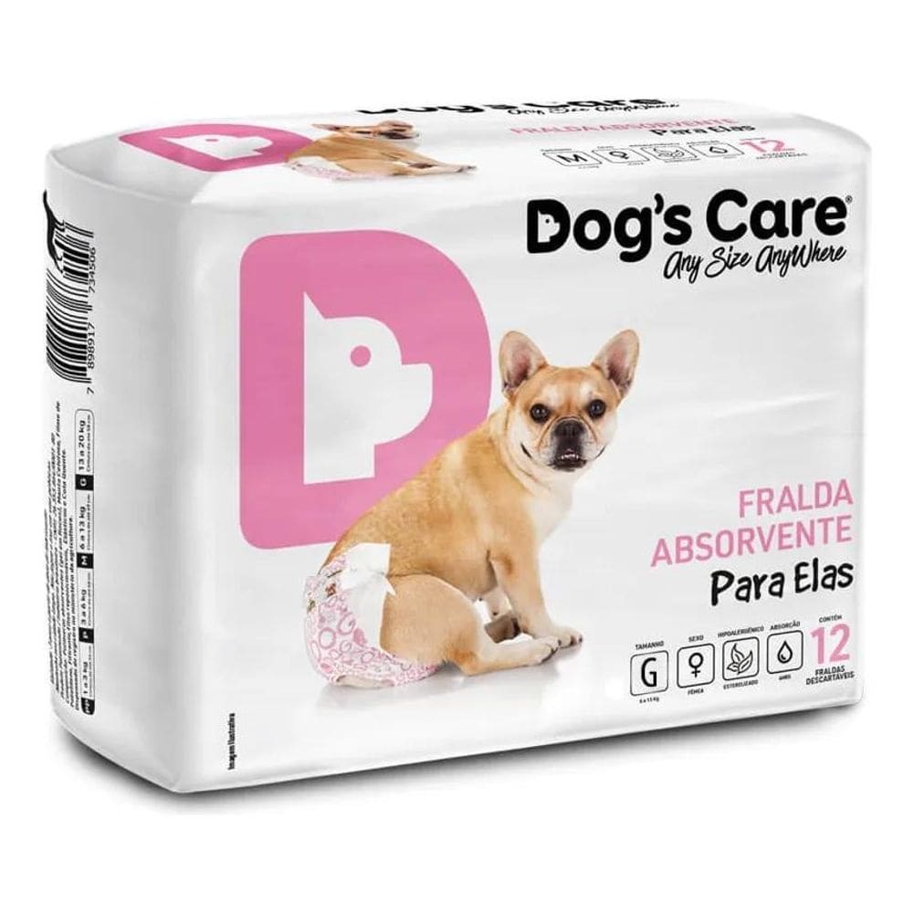 2X Fralda Higiênica Descartável Para Cachorro Fêmea G Kit 12