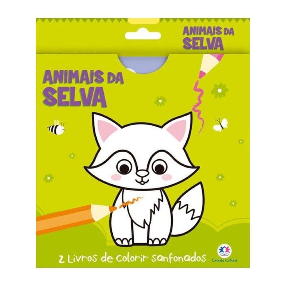 Animais Da Selva - 2 Livros De Colorir Sanfonados
