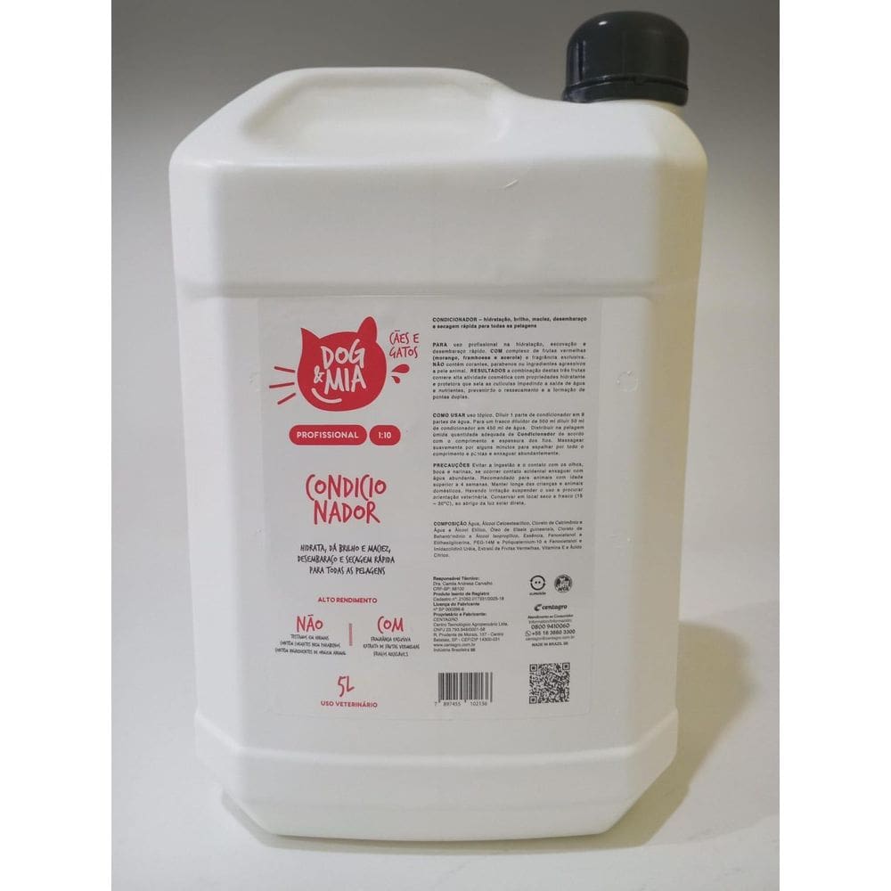 Condicionador Hidratação Brilho 5L Cães E Gatos Centagro
