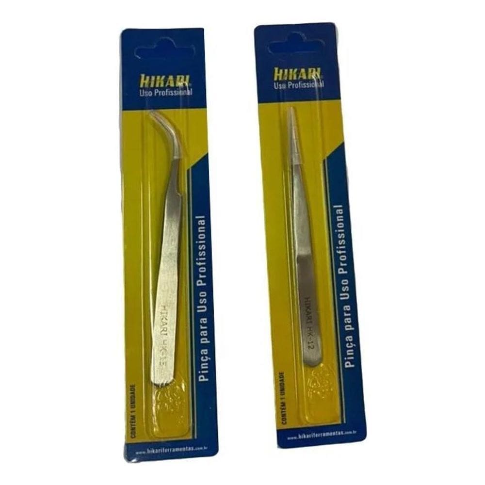 2X Kit Pinça Reta E Curva Hikari Bga Reballing