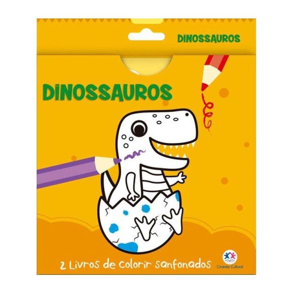 Dinossauros - 2 Livros De Colorir Sanfonados