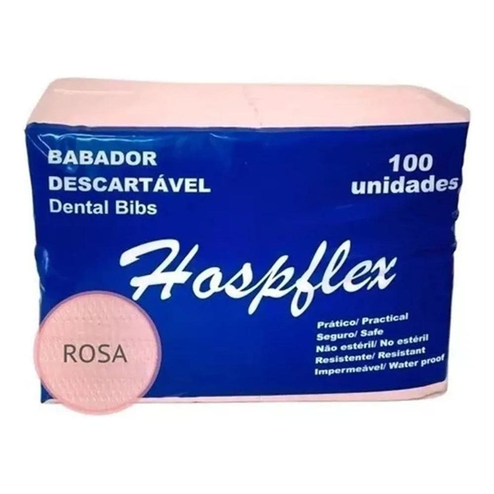 2X Babadore Para Bebês Hospflex Babador Impermeável Rosa Des