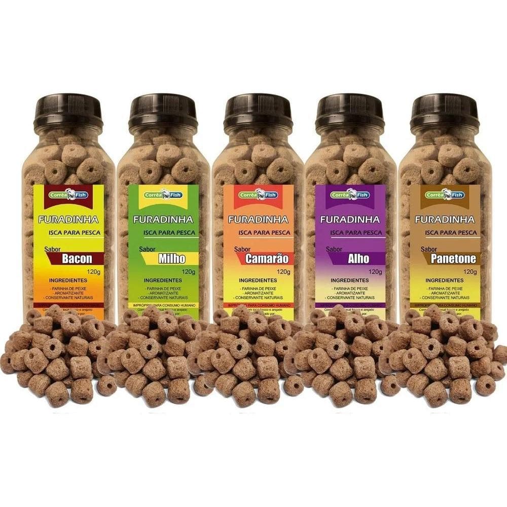 2X Kit 5 Ração Pesca Acquamil Furadinha Pesqueiro Tambaqui