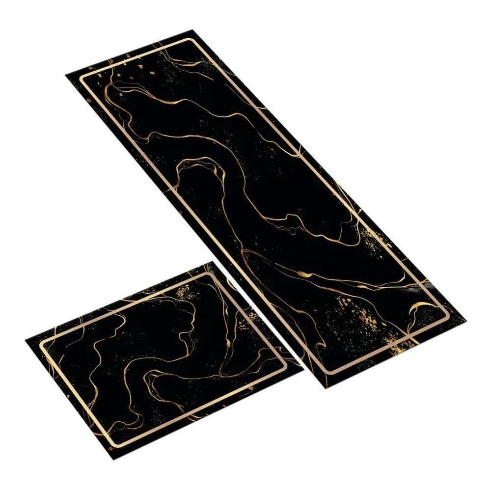 2X Tapete De Cozinha Conjunto Jogo Passadeira Antiderrapante