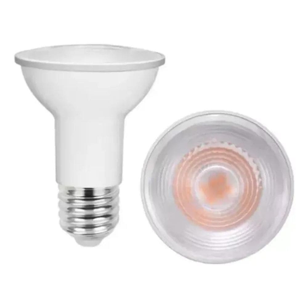 2X Kit 10 Lâmpada Led Par20 8W Branco Quente 3000K
