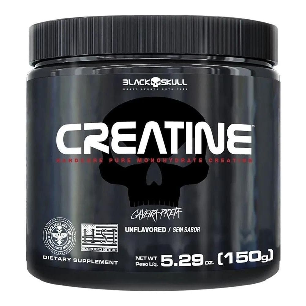 2X Creatina Monohidratada Em Pó 150 G Black Skull