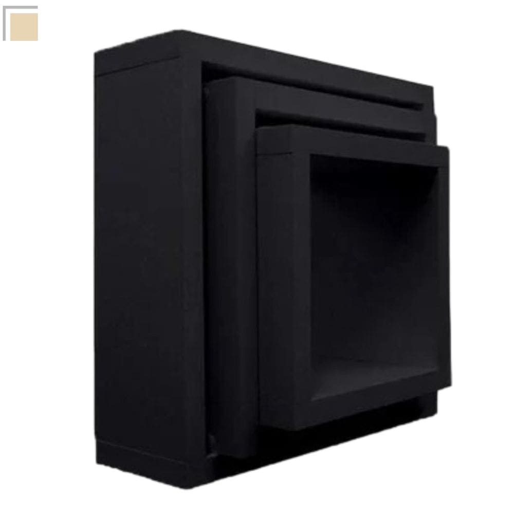 Nicho Quadrado Decorativo Kit 3 Unidades Preto Tx Em Mdf