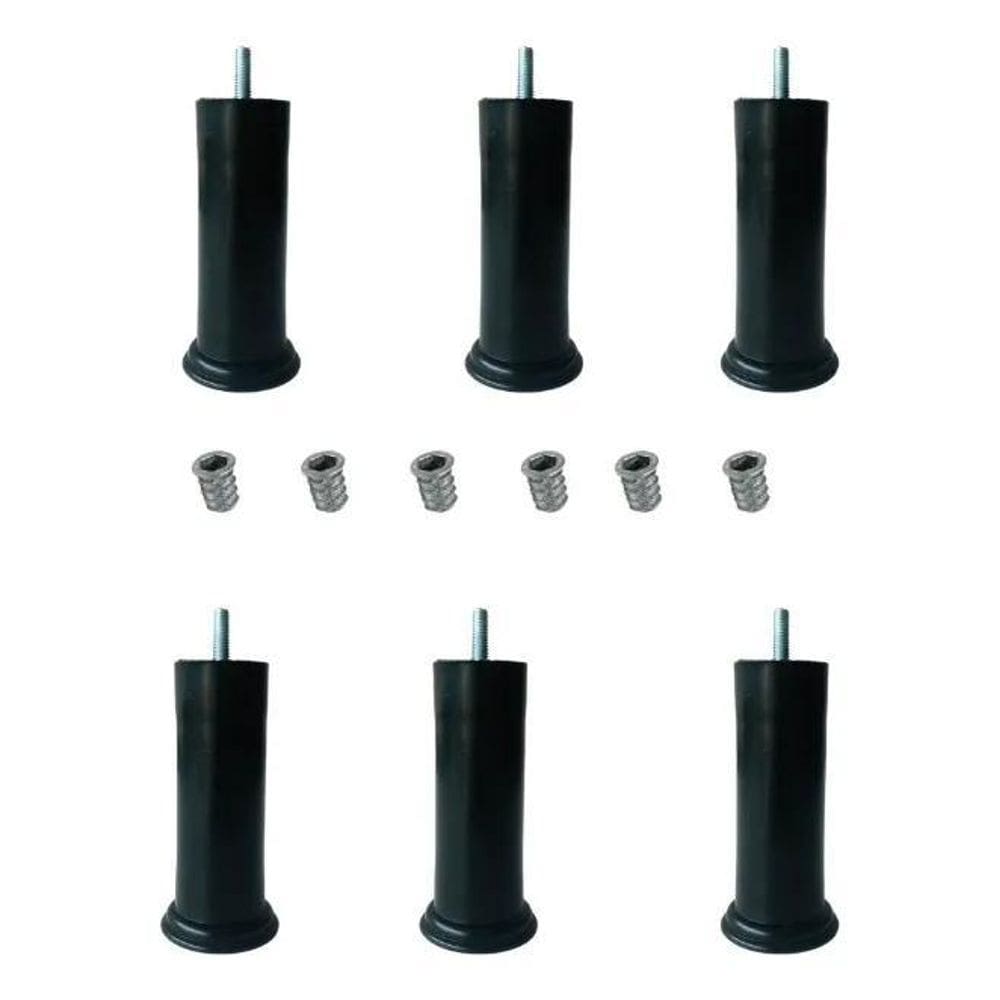 2X Pé De Cama Box Com Bucha Americana Kit 6 Pés 12Cm