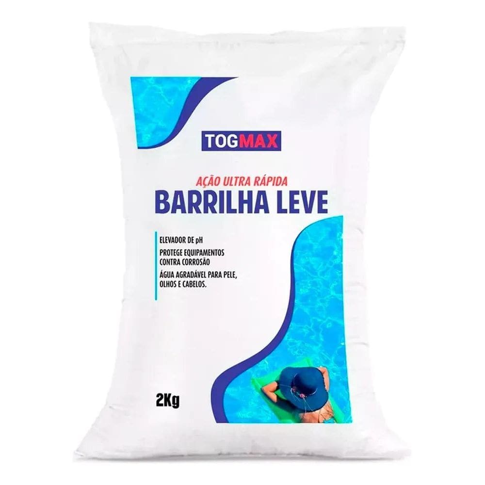 2X Barrilha Leve 2Kg Elevador De Ph Para Piscina Togmax Água