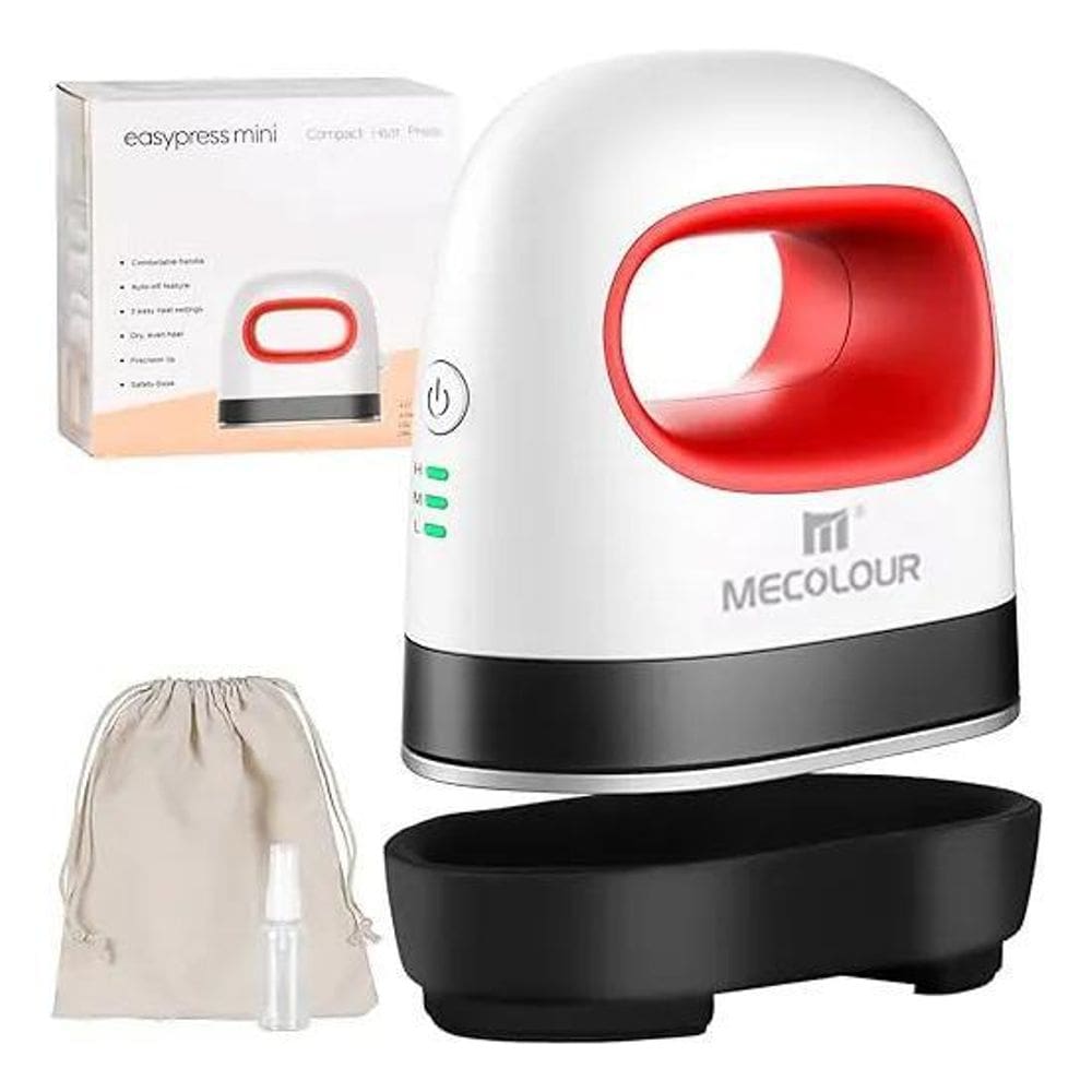 2X Mini Prensa Térmica Portátil Sublimação Transfer Vermelho