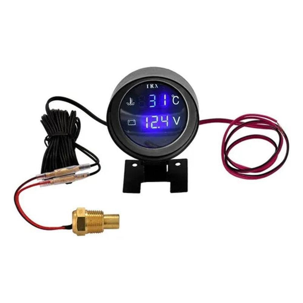 2X Voltímetro + Marcador De Temperatura Automotivo Universal