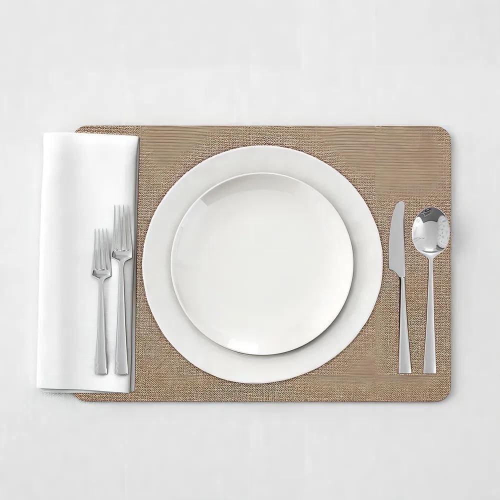 2X 8 Jogo Americano Areia Impermeável 29 X 44Cm - Id Decor