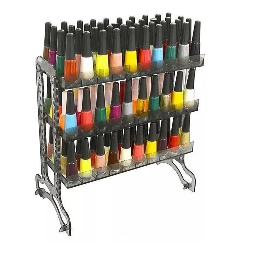 2X Expositor Porta Esmaltes Display Inquebrável Fumê / Preto