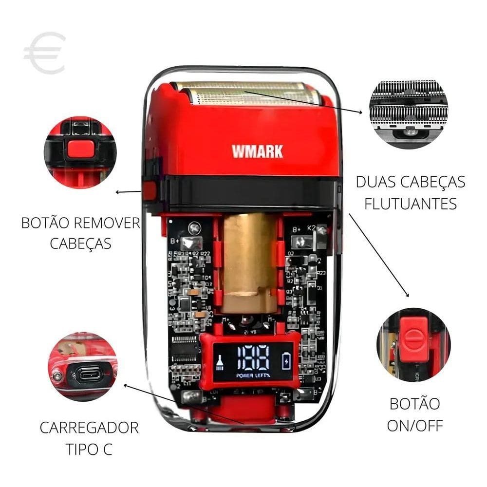 Máquina De Fazer A Barba Shaver Elétrico Wmark